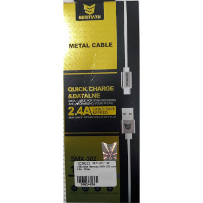 USB cable  Senmaxu SMX 302 micro 2.4A   White