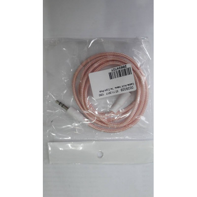 Cable AUX ткань  1м 2 pin Pink
