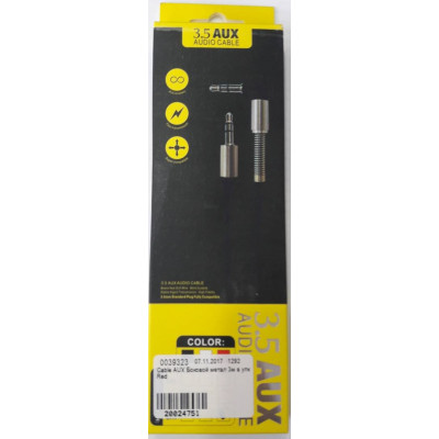 Cable AUX Боковой метал 3м в упк Red