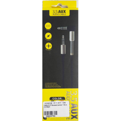 Cable AUX Боковой метал 1.5м в упк Black
