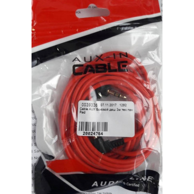 Cable AUX Боковой деш 3м тех пак Red