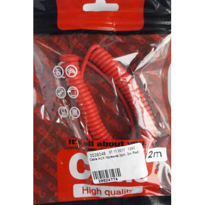 Cable AUX пружына 2pin  2m Red