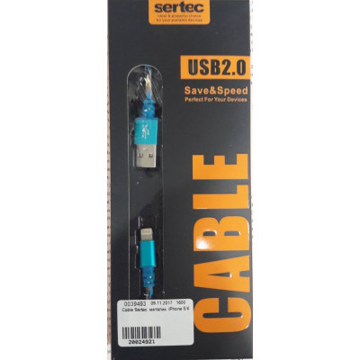 Cable Sertec  металик  iPhone 5/6
