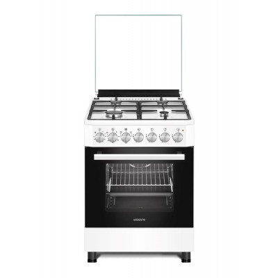 Плита ARDESTO комбі Elegance, 72л, 60x60см, чавун, підсвічування, форсунки LPG (підключення газового балона), знімні направляючі, білий