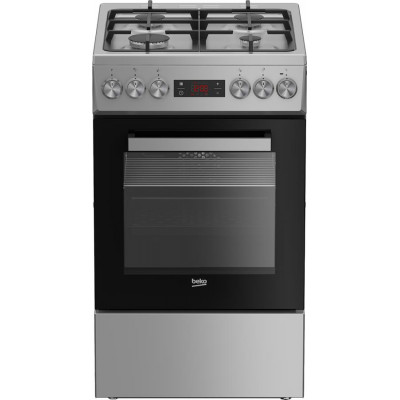Плита Beko комбінована, 60л, 50x60см, дисплей, конвекція, чавун, нерж