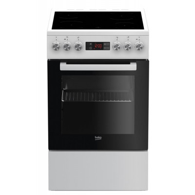 Плита Beko електрична склокерамічна, 60л, 50x60см, дисплей, конвекція, білий