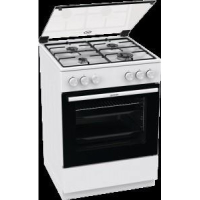Плита Gorenje GG6A10WJ, газова, 72л, 60x60см, емальовані реш, з кришкою, білий