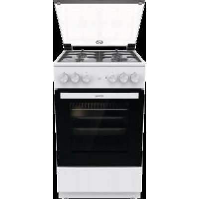 Плита Gorenje GK5A40WF-B комбінована, 62л, 50x60см, газ-контроль, чавун,  білий