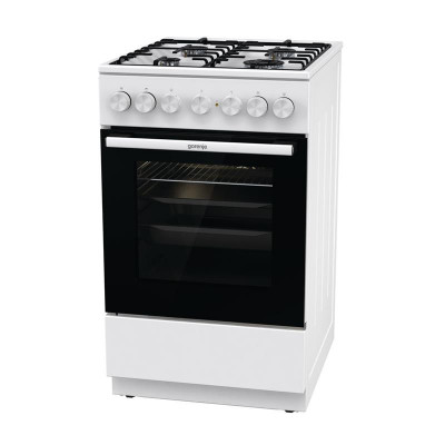 Плита Gorenje GK5B41WH комбінована, 70л, 50x60см, дисплей, IconLed, емальовані,  білий