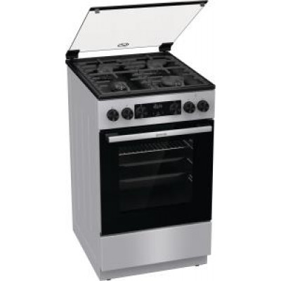 Плита Gorenje комбінована, 70л, 50x60см, дисплей, чавун, нерж