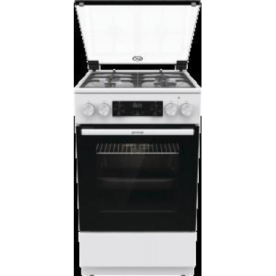 Плита Gorenje GK5C41WF комбінована, 70л, 50x60см, дисплей, IconLed, чавун,  білий