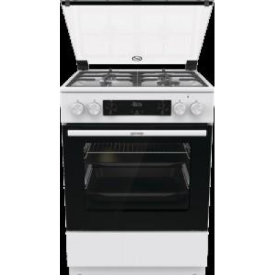 Плита Gorenje GKS6C70WF комбінована, 71л, 60x60см, дисплей, чавун, з кришкою, білий