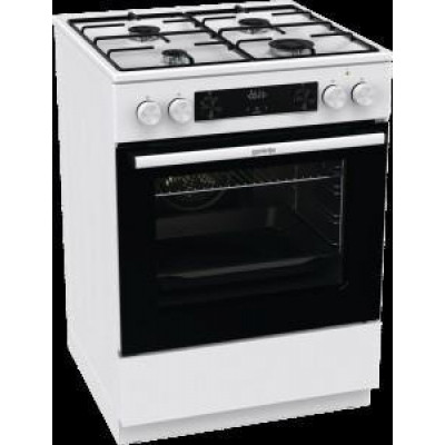 Плита Gorenje GKS6C70WJ комбінована, 71л, 60x60см, дисплей, емальовані реш, програматор IconLed, білий