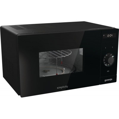 Мікрохвильова піч Gorenje Simplicity, 23л, міх. управл., 900Вт, гриль, дисплей, чорний