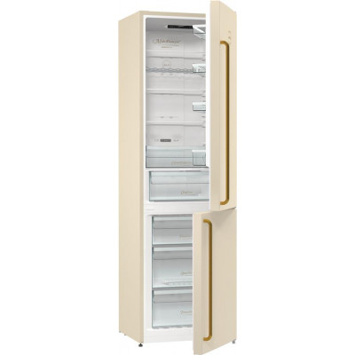 Холодильник з нижн. мороз. камерою Gorenje NRK6202CLI, 200х60х60см, 2 двері, 235( 96)л, А++, NF+ , Зона св-ті, Внутр. Диспл, Беж
