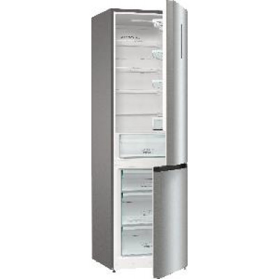 Холодильник з нижн. мороз. камерою Gorenje NRK62DAXL4, Висота - 200см, Глибина-66 см,  255(106)л, А+++, NF, Дисплей, 13 кг/24 г, Інвертор, матовий нерж.