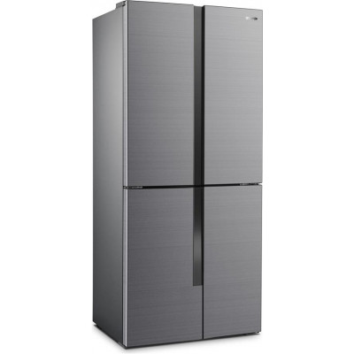 Холодильник SBS Gorenje NRM8181MX, 182х64х80см, 4 двері, 265( 129)л, А+, ST, Інвертор , Зона св-ті, Внутр. Диспл, Нерж