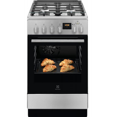 Плита Electrolux комбінована, 58л, 50x60см, дисплей, конвекція, чавун, пара, нерж