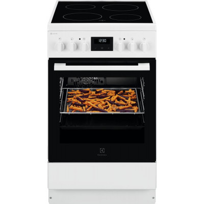 Плита Electrolux електрична склокерамічна, 57л, 50x60см, дисплей, конвекція, білий