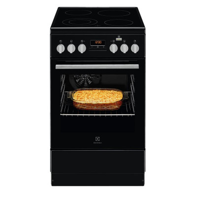 Плита Electrolux електрична склокерамічна, 58л, 50x60см, дисплей, конвекція, пара, чорний