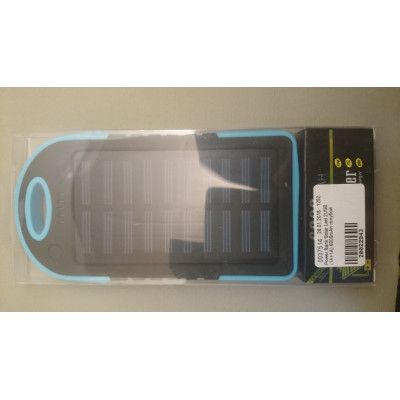 Power Bank Solar Led 2USB (1A+1A) 6000mAh голубой