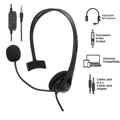Гарнітура для ПК 2E CH11 Mono 3.5mm / 2*3.5mm Гарнітура для ПК 2E CH11 Mono 3.5mm / 2*3.5mm