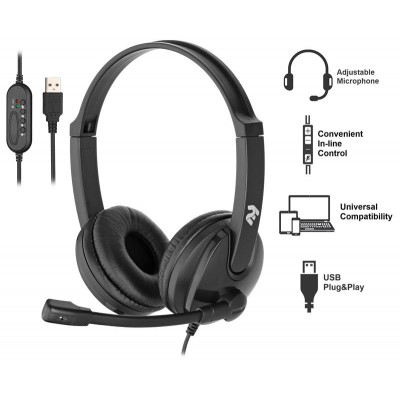 Гарнітура для ПК 2E CH12, On-Ear, USB