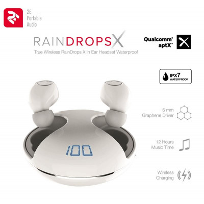 Навушники 2E RainDrops Х True Wireless Waterproof Mic White