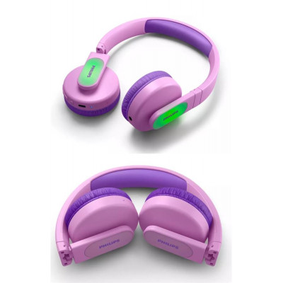 Навушники Philips Kids TAK4206 On-ear Colored light panels Wireless Mic Рожевий